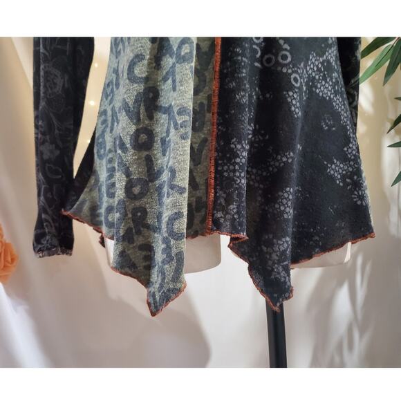 Hand Jive Wearable Art Hand Made Patchwork Tunic Top Size S Hippie Boho Fairy - Picture 8 of 13